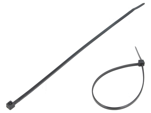 Kabelbinder; L: 200mm; W: 3,6mm; polyamide; 177N; zwart; Ømax: 50mm Kabelbinder; L: 200mm; W: 3,6mm; polyamide; 177N; zwart; Ømax: 50mm